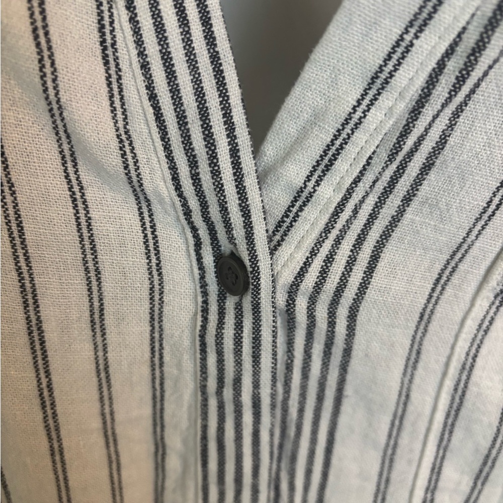 GAP Blue and White Linen Blend Striped Midi Dress XXL NWT - Picture 3 of 10